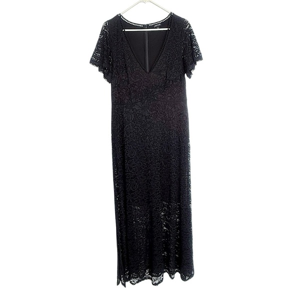 Torrid Black V-Neck Flutter Sleeve Maxi Dress - Picture 1 of 4